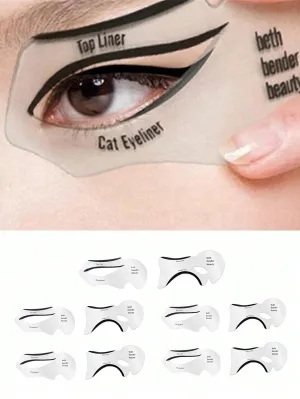 10pcs Reusable Eyeliner Stencil, Perfect For Smokey Eyes, Cat Eyes, And Basic Eyeliner Application