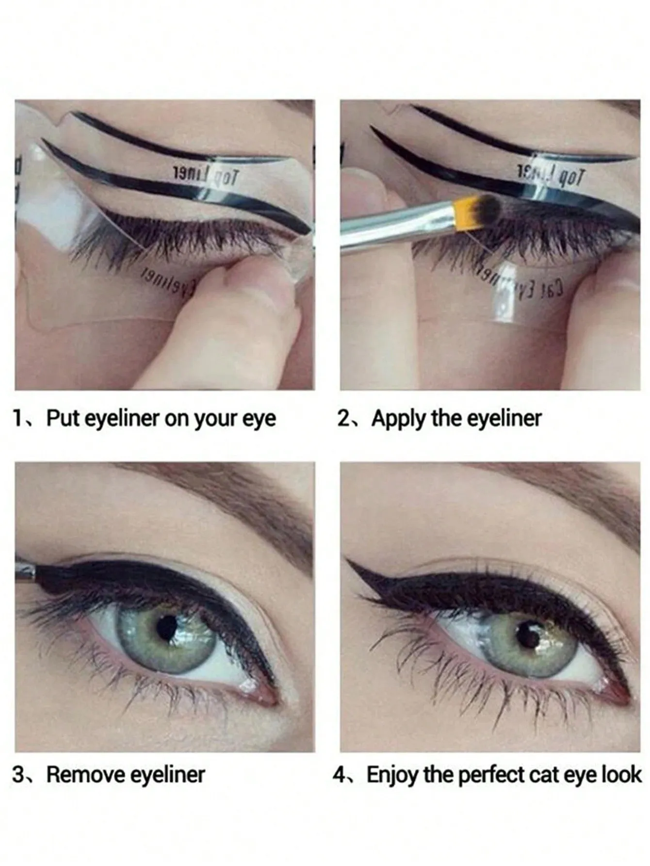 10pcs Reusable Eyeliner Stencil, Perfect For Smokey Eyes, Cat Eyes, And Basic Eyeliner Application