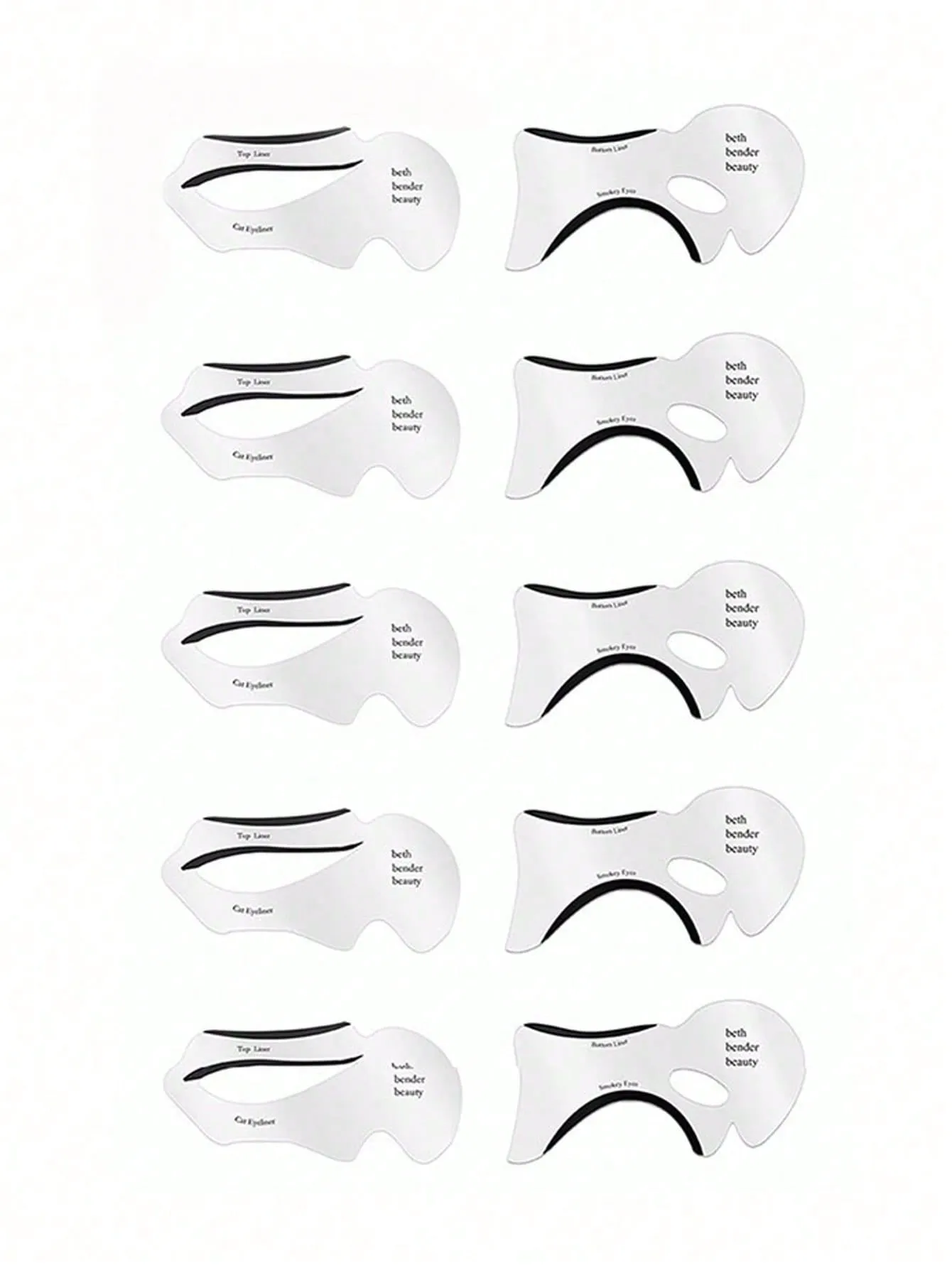 10pcs Reusable Eyeliner Stencil, Perfect For Smokey Eyes, Cat Eyes, And Basic Eyeliner Application