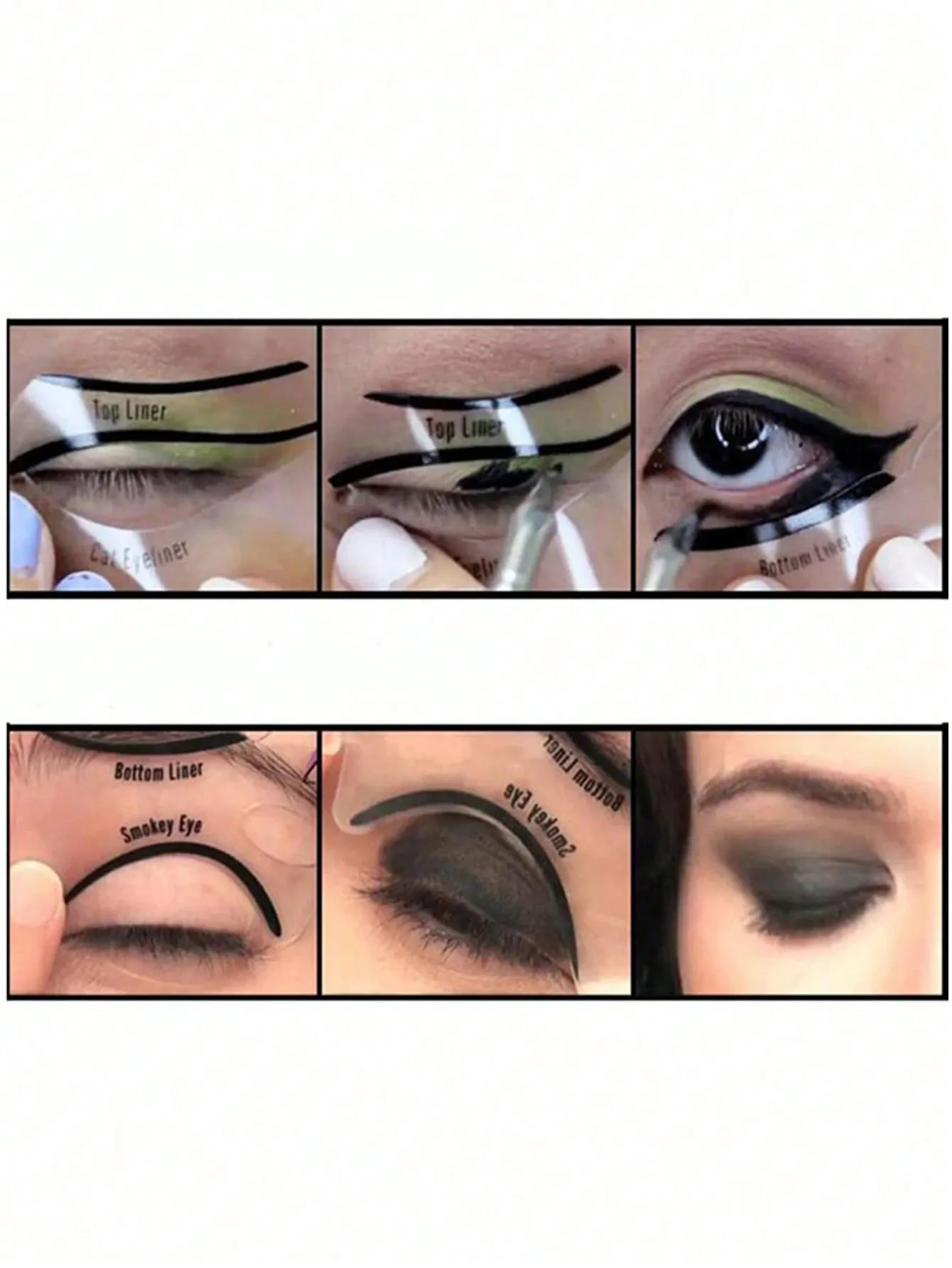 10pcs Reusable Eyeliner Stencil, Perfect For Smokey Eyes, Cat Eyes, And Basic Eyeliner Application