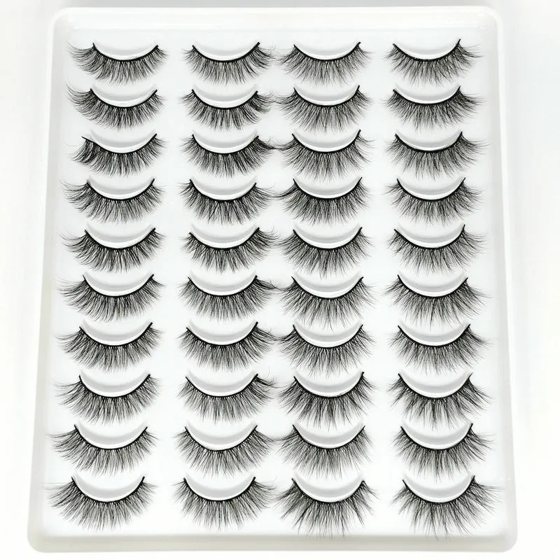 20 Pairs Natural Mink Soft Handmade 3D Dramatic False Eyelashes