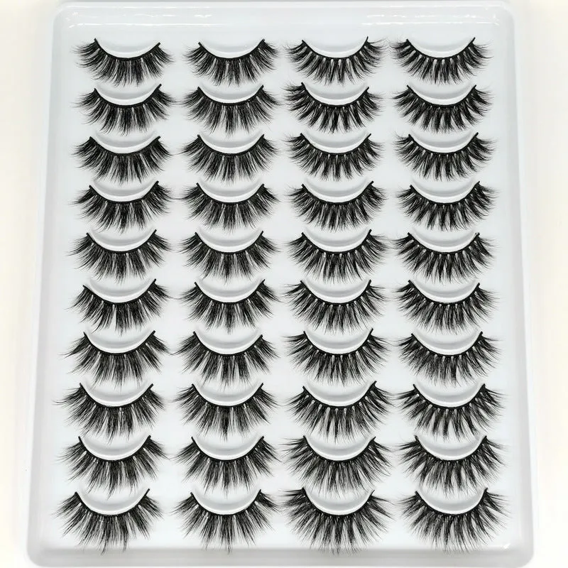 20 Pairs Natural Mink Soft Handmade 3D Dramatic False Eyelashes