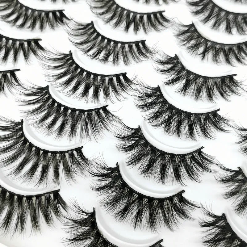 20 Pairs Natural Mink Soft Handmade 3D Dramatic False Eyelashes