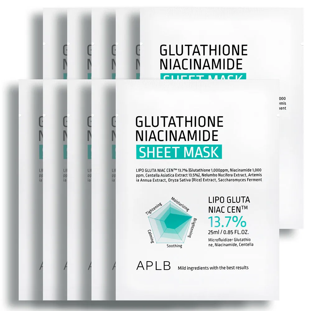 APLB Glutathioine Niacinamide Sheet Mask 25ml*10ea