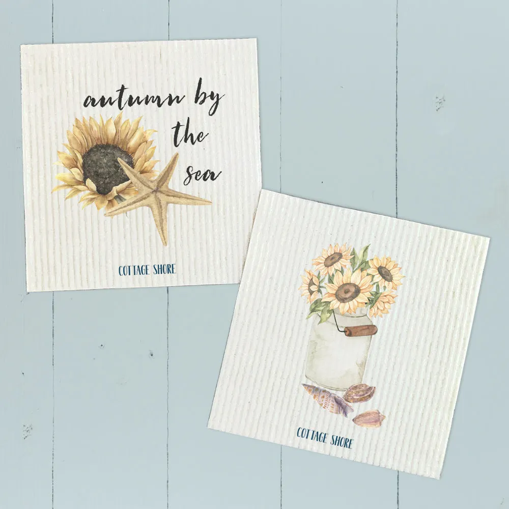 Autumn by the Sea, Sunflowers 2pk - Swedish Dish Cloth