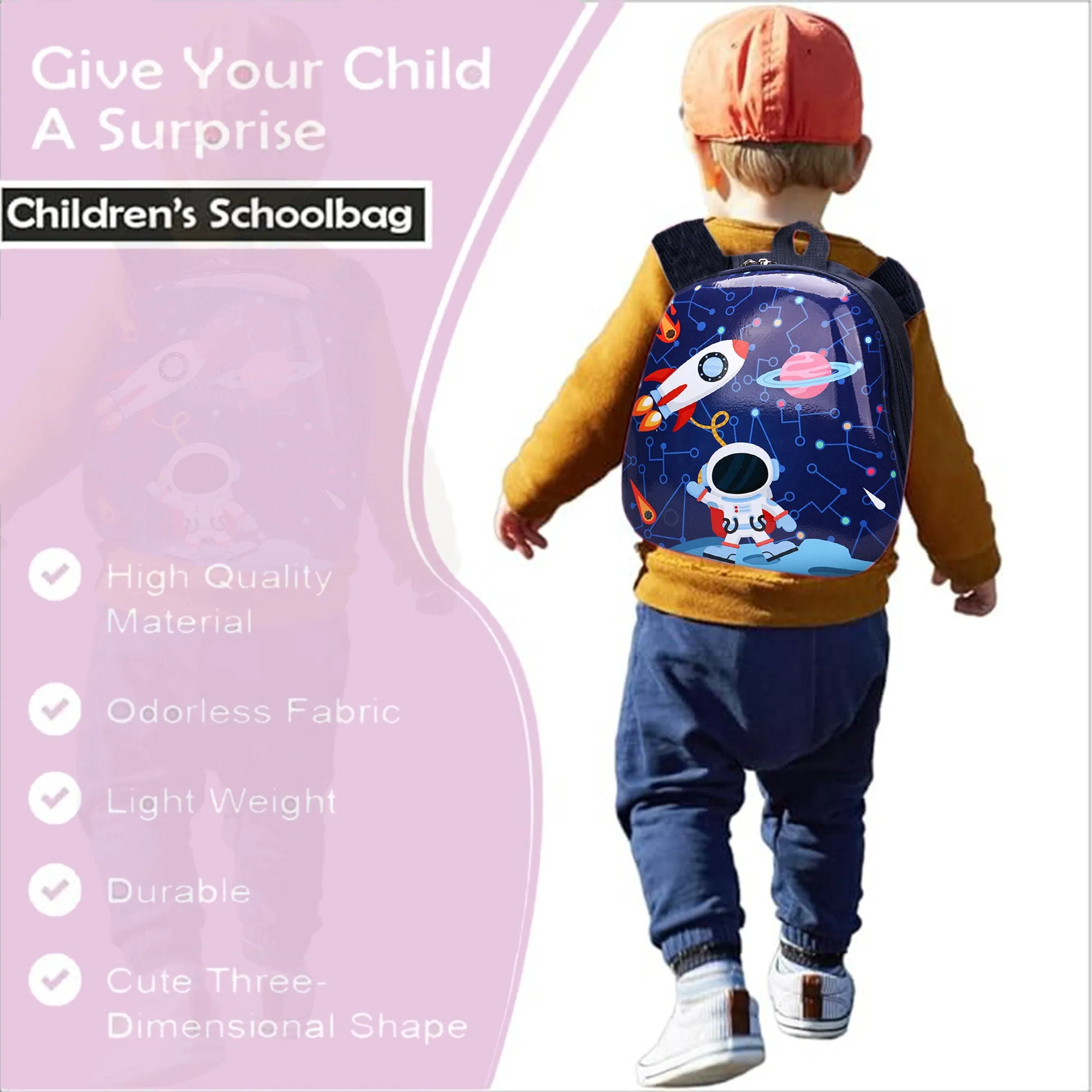 Babymoon Multipurpose Kids Backpack | Children’s School Bag for Boys & Girl’s | Kids Travel Backpack | Astronaut