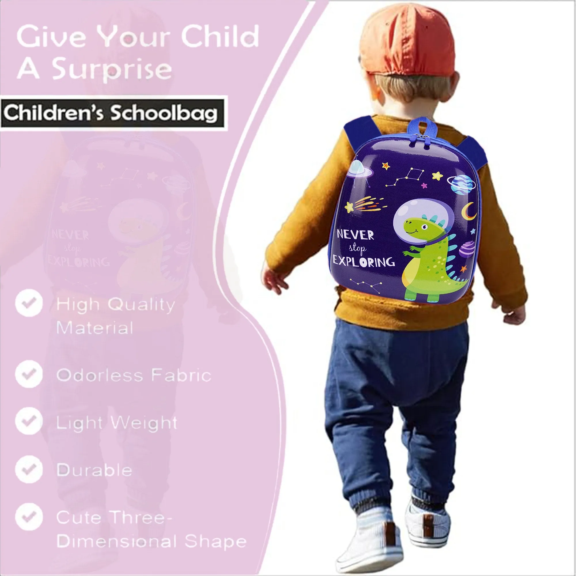 Babymoon Multipurpose Kids Backpack | Children’s School Bag for Boys & Girl’s | Kids Travel Backpack | Dinosaur