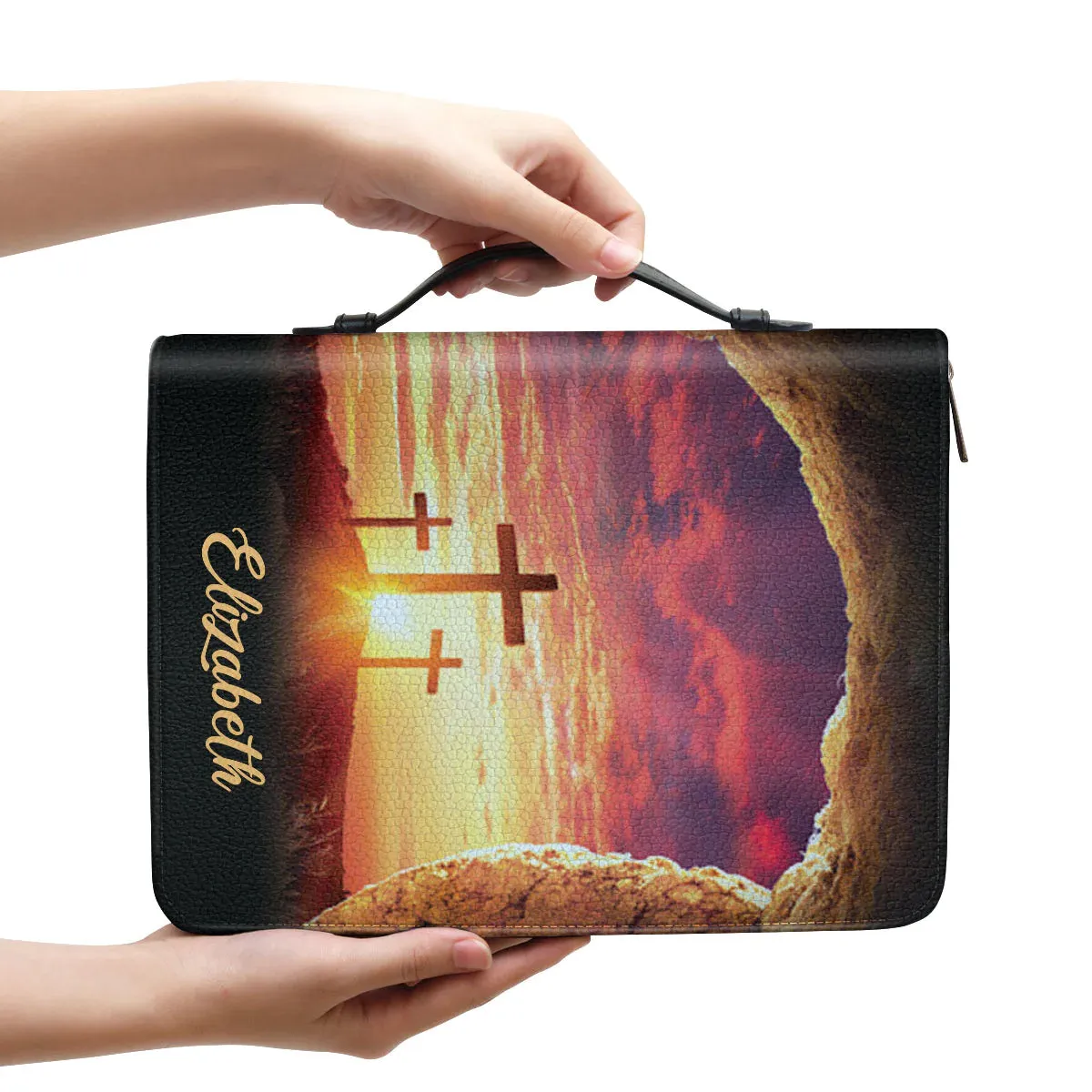 Christianart Bible Cover - Because He Lives - I Can Face Tomorrow - Personalized Gifts for Pastor - Gifts For Women - Gifts For Men - CABBBCV10060324.