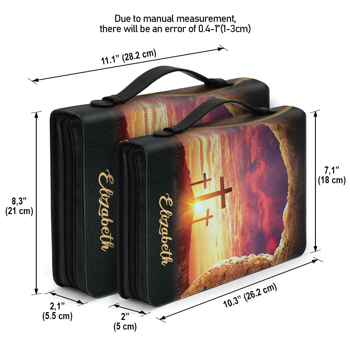 Christianart Bible Cover - Because He Lives - I Can Face Tomorrow - Personalized Gifts for Pastor - Gifts For Women - Gifts For Men - CABBBCV10060324.