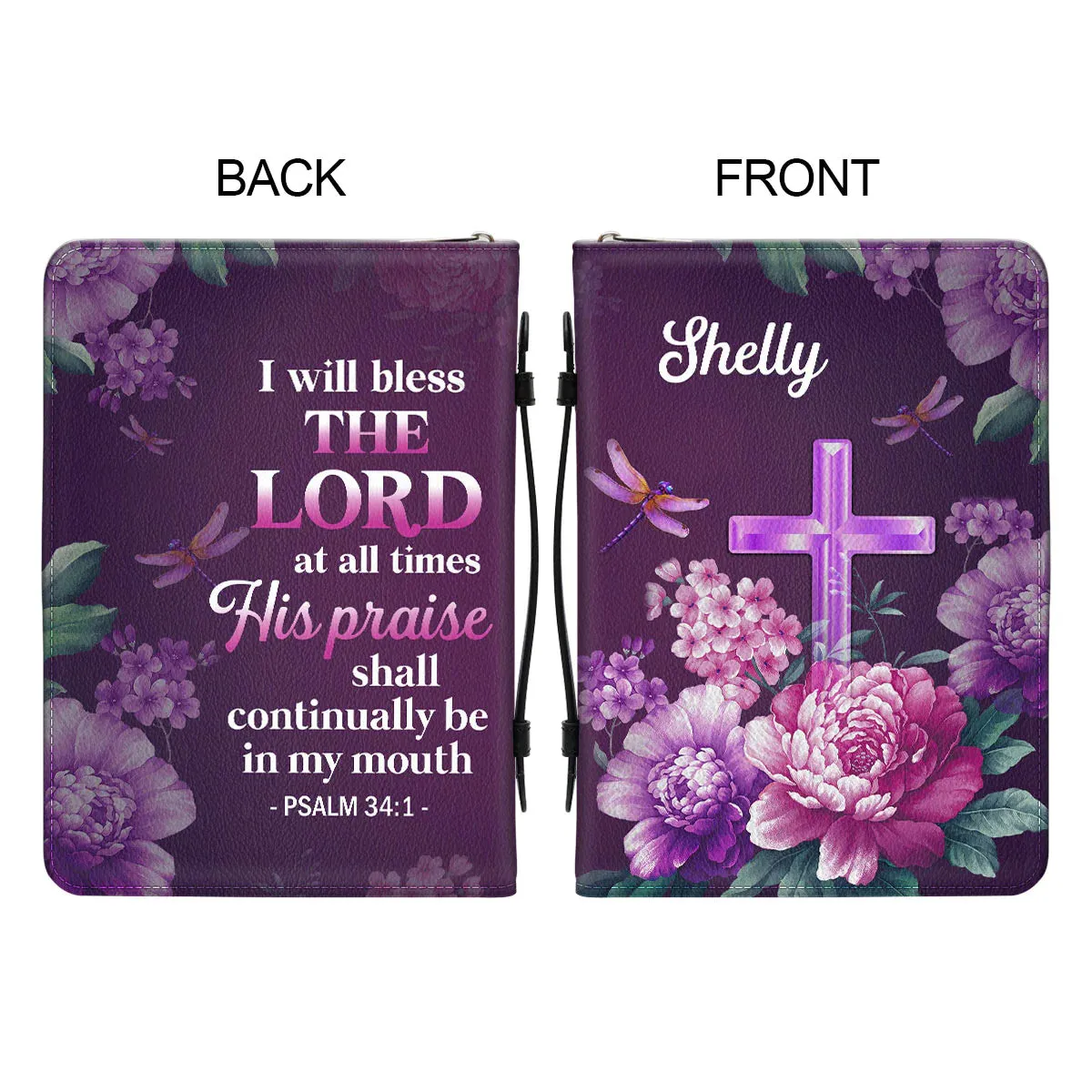 Christianart Bible Cover - I Will Bless The Lord At All Times PSALM 34 1 - Personalized Gifts for Pastor - Gifts For Women - CABBBCV11060324.