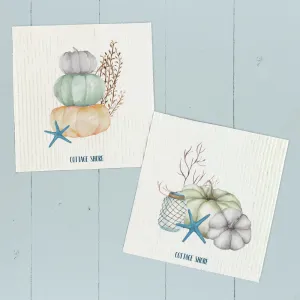 Coastal Pumpkin Stack, Pumpkins 2pk - Swedish Dish Cloth