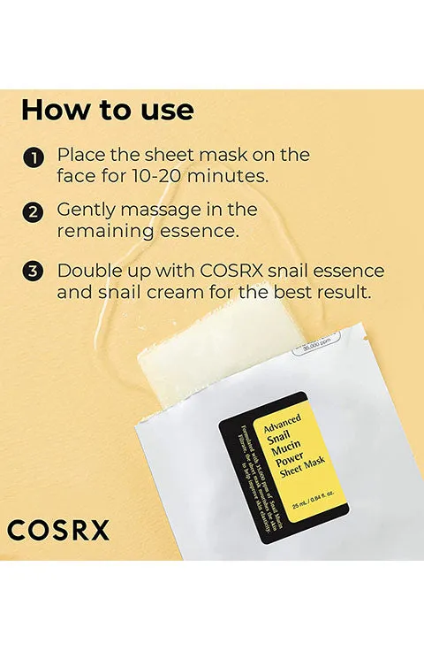 [COSRX] Advanced Snail Mucin Power Sheet Mask (1Pcs)