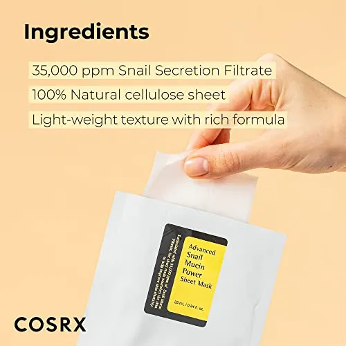 COSRX Facial Sheet Masks (Snail Sheet Mask)