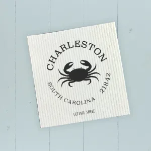 Crab w/ City and State - Swedish Dish Cloth