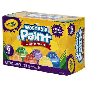 Crayola Washable Paint Glitter Colours Pack of 6