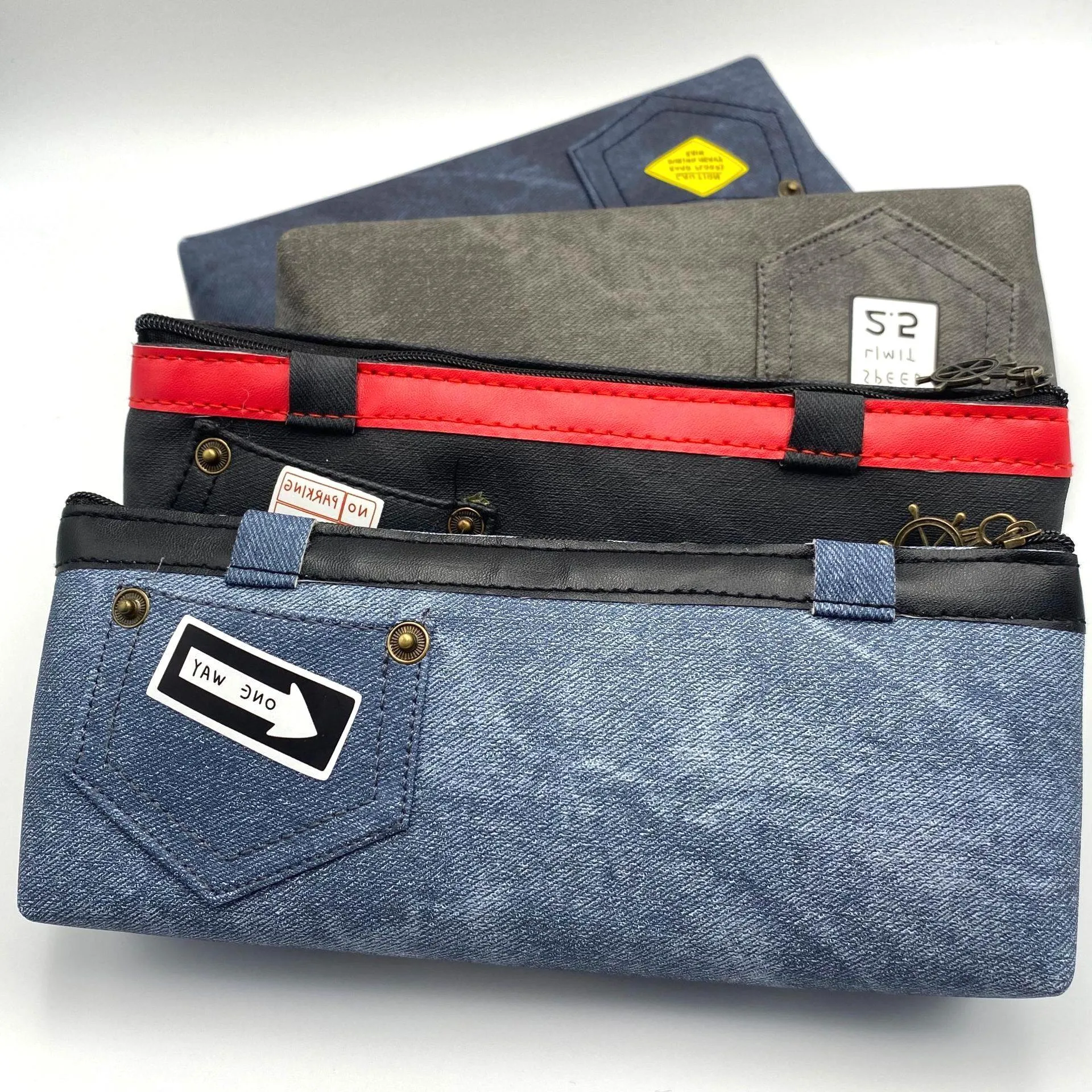 Creative Large Capacity Good Storage Extended Denim Pencil Case Denim Storage Bag Pencil Case Random Shipment