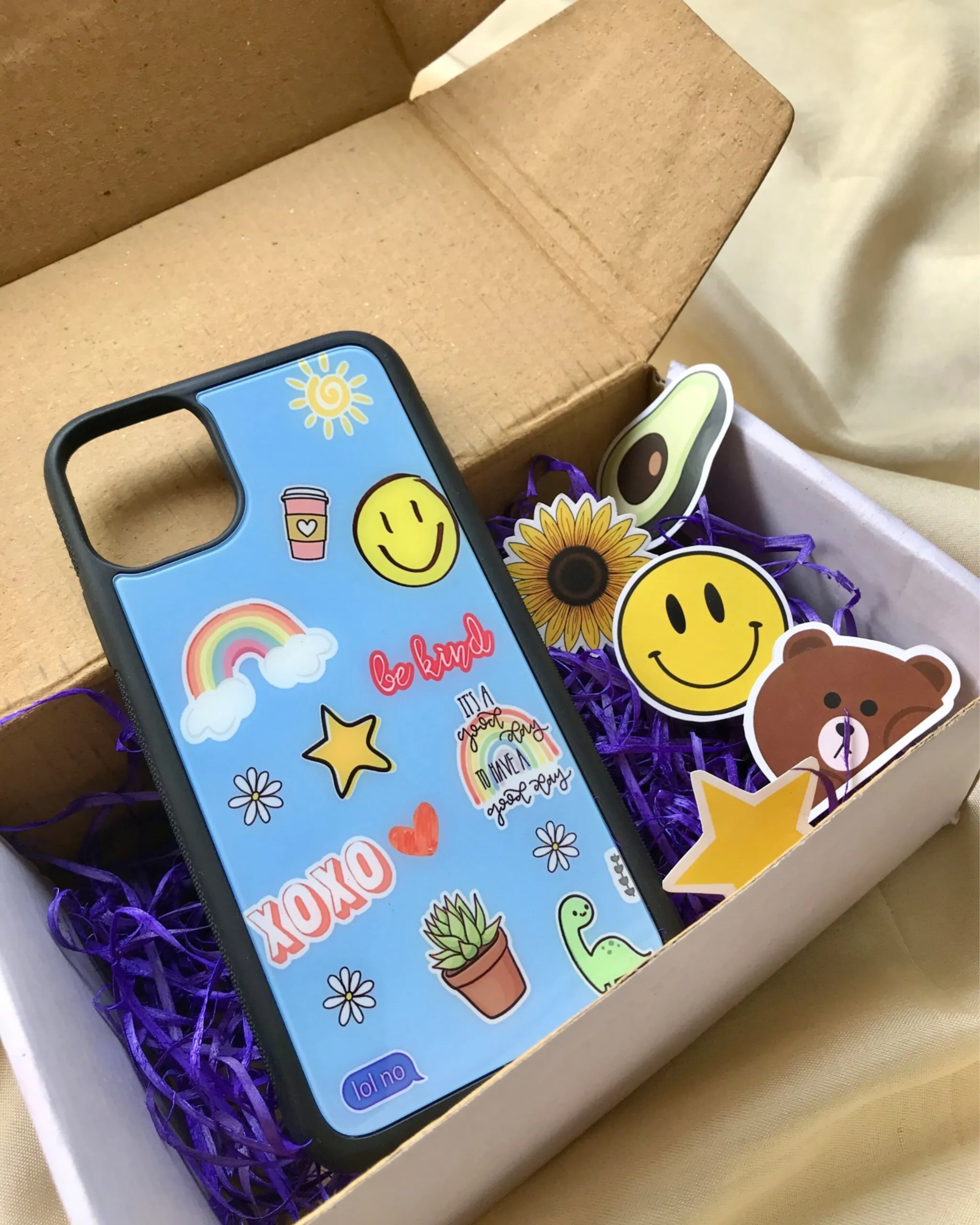 Cute Stickers Glass Case