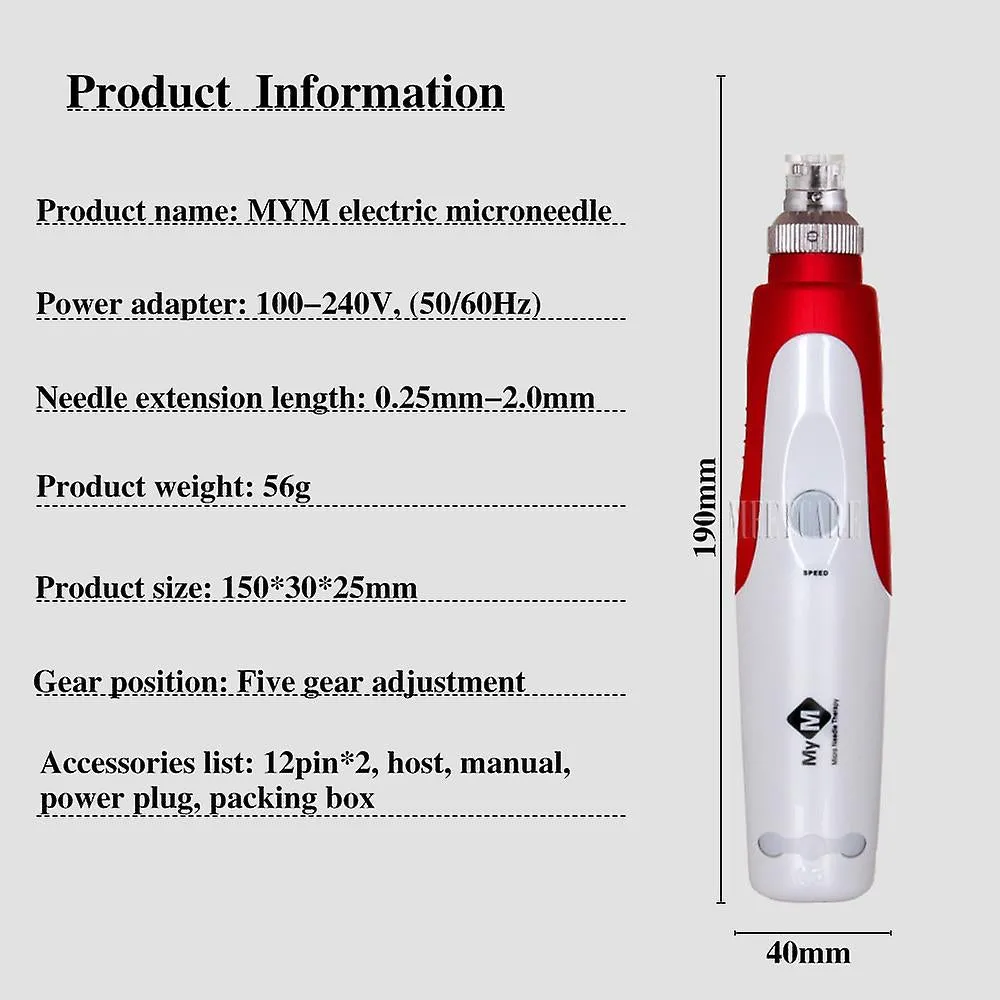 EU Plug Exfoliate Shrink Pores Device Electric Micro Rolling Derma Pen Therapy BeAUty Tool Fa0559