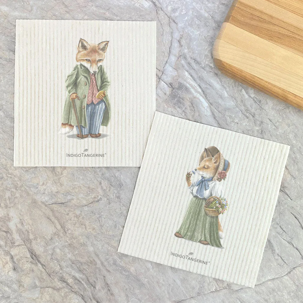 Fairytale Mr. and Ms. Fox 2pk - Swedish Dish Cloth