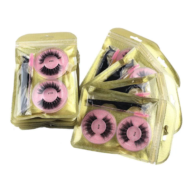 False Eyelashes Mink Hair Natural Bushy Round Set Beauty Tools