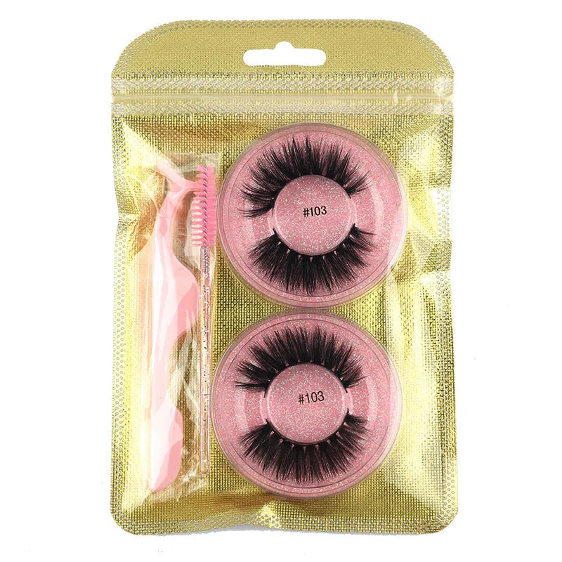 False Eyelashes Mink Hair Natural Bushy Round Set Beauty Tools