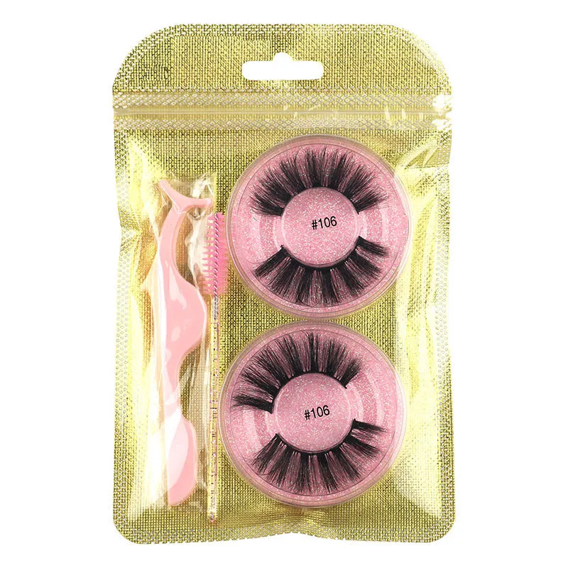 False Eyelashes Mink Hair Natural Bushy Round Set Beauty Tools