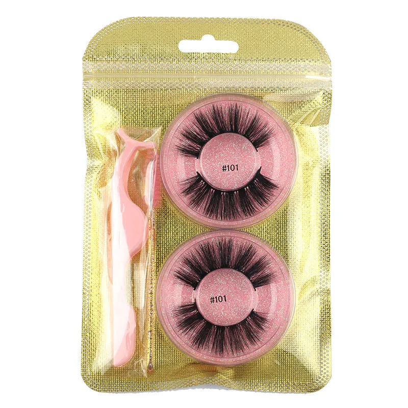 False Eyelashes Mink Hair Natural Bushy Round Set Beauty Tools