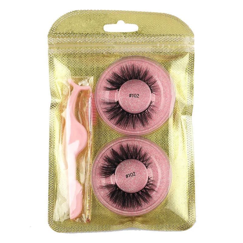 False Eyelashes Mink Hair Natural Bushy Round Set Beauty Tools