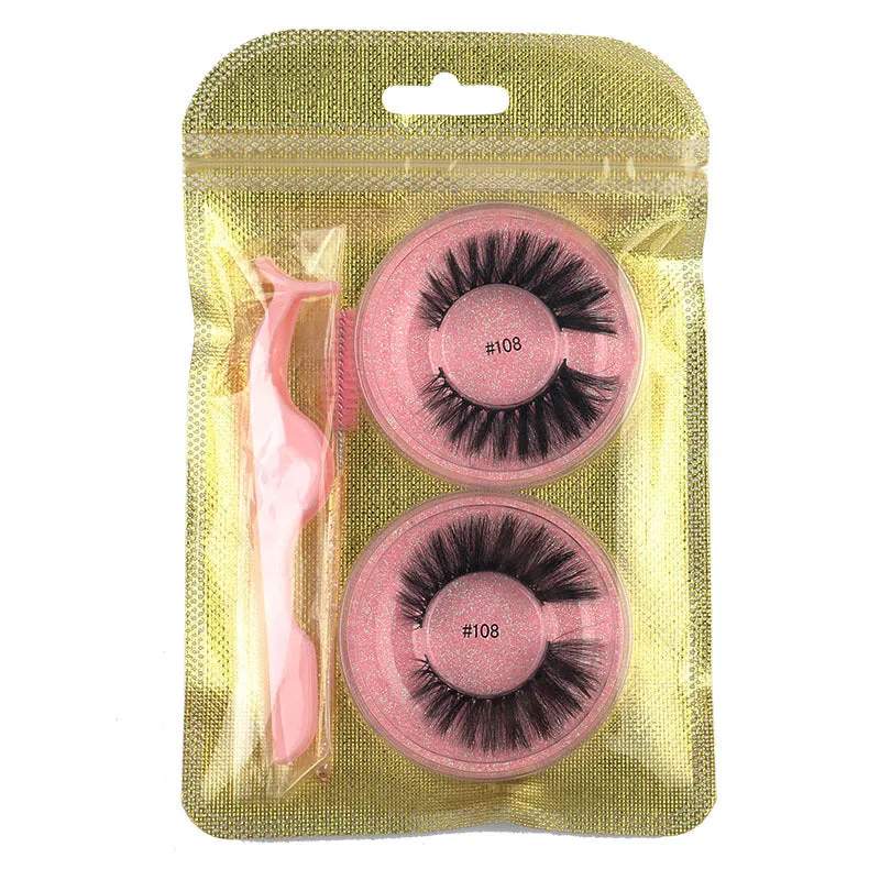 False Eyelashes Mink Hair Natural Bushy Round Set Beauty Tools