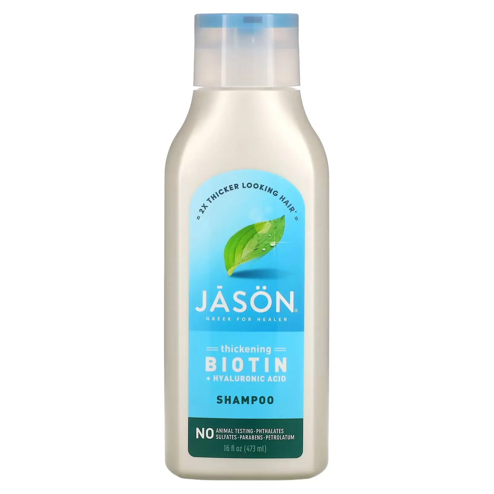 Jason Natural, Hair Thickening & Repairing Shampoo with Biotin & Hyaluronic Acid, 473 ml (16 fl oz)