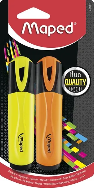 Maped HighlighterFluopeps Soft Yellow and Orange Pack of 2pcs