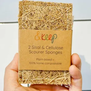 Pack of 2 &Keep Sisal Kitchen Sponge Scourers