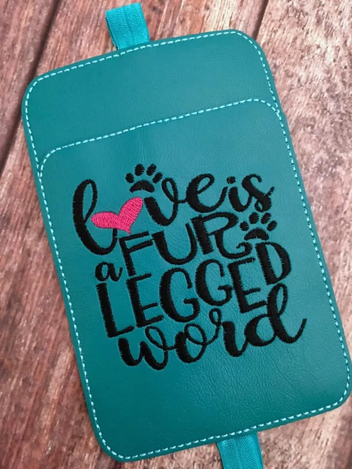 Planner Pocket Band - Love Is A Fur Legged Word Teal