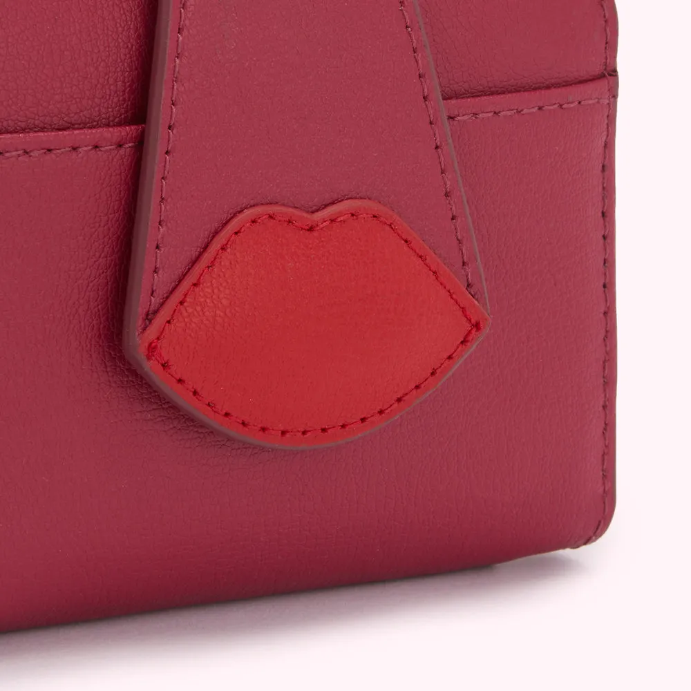 RASPBERRY PADDED LIP LEATHER AIDA WALLET