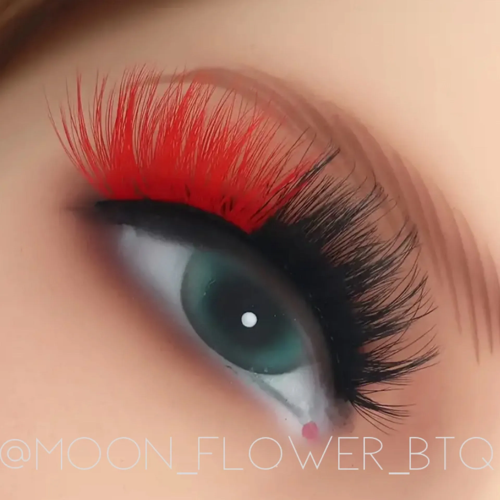 Red Black Fluffy Wispy Cat Eye False Eyelashes