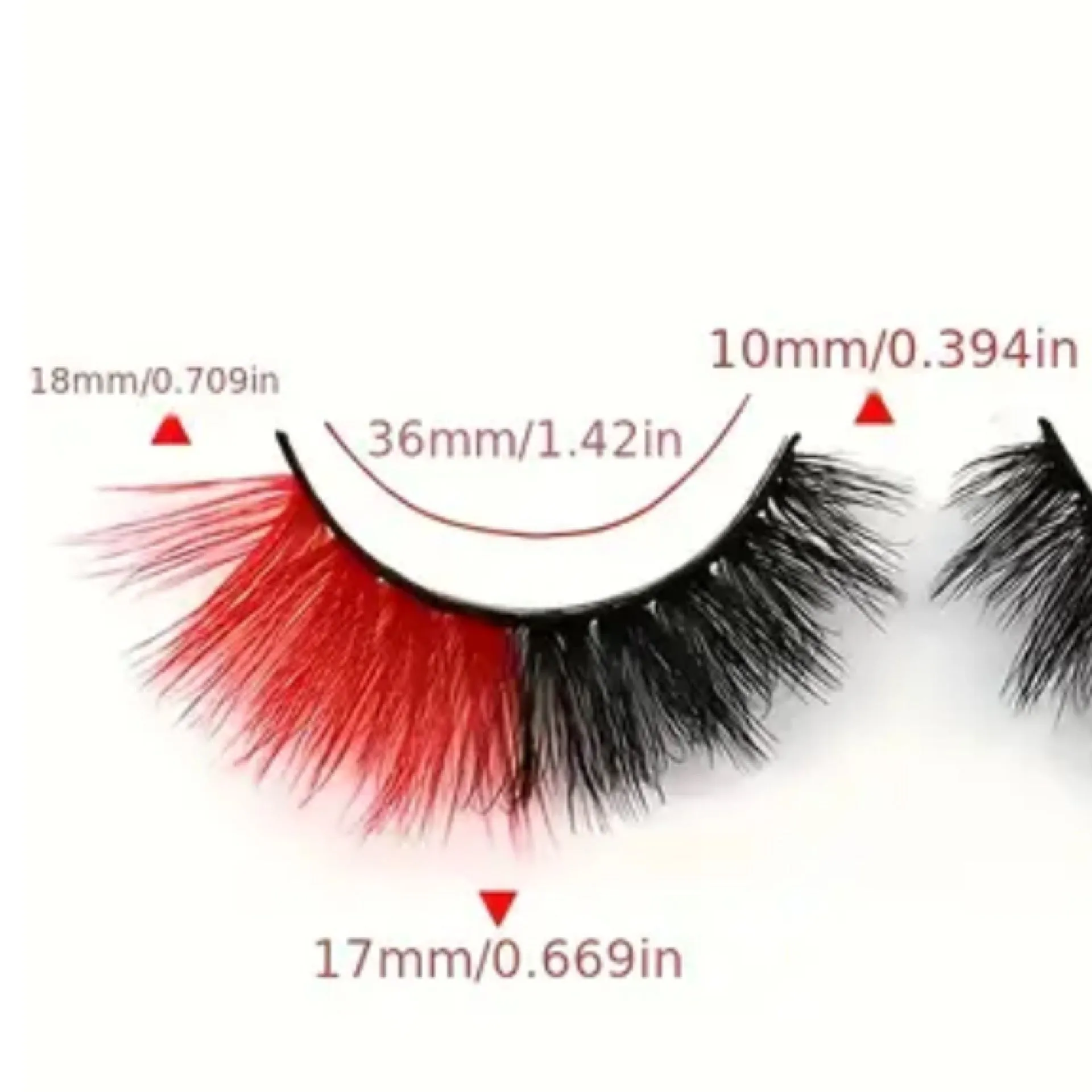 Red Black Fluffy Wispy Cat Eye False Eyelashes