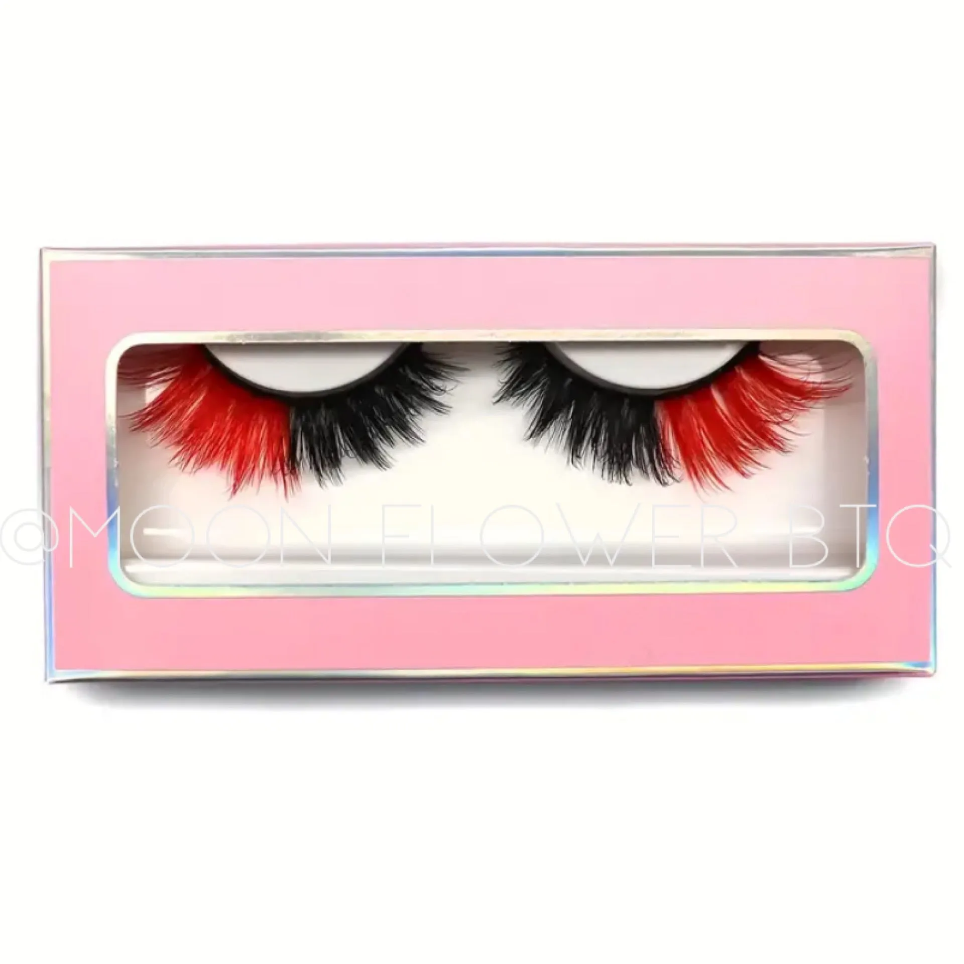 Red Black Fluffy Wispy Cat Eye False Eyelashes