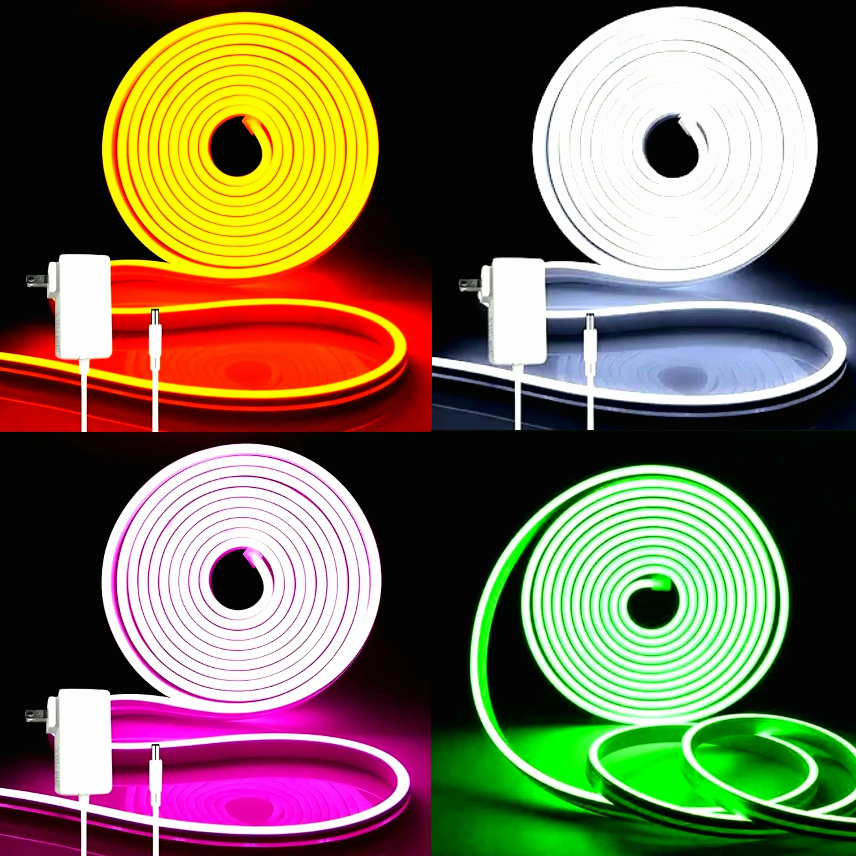 Rope Lights for Bedroom Decoration Easy Install 5m Meters Neon Strip Roll Flexible with Adapter 220V