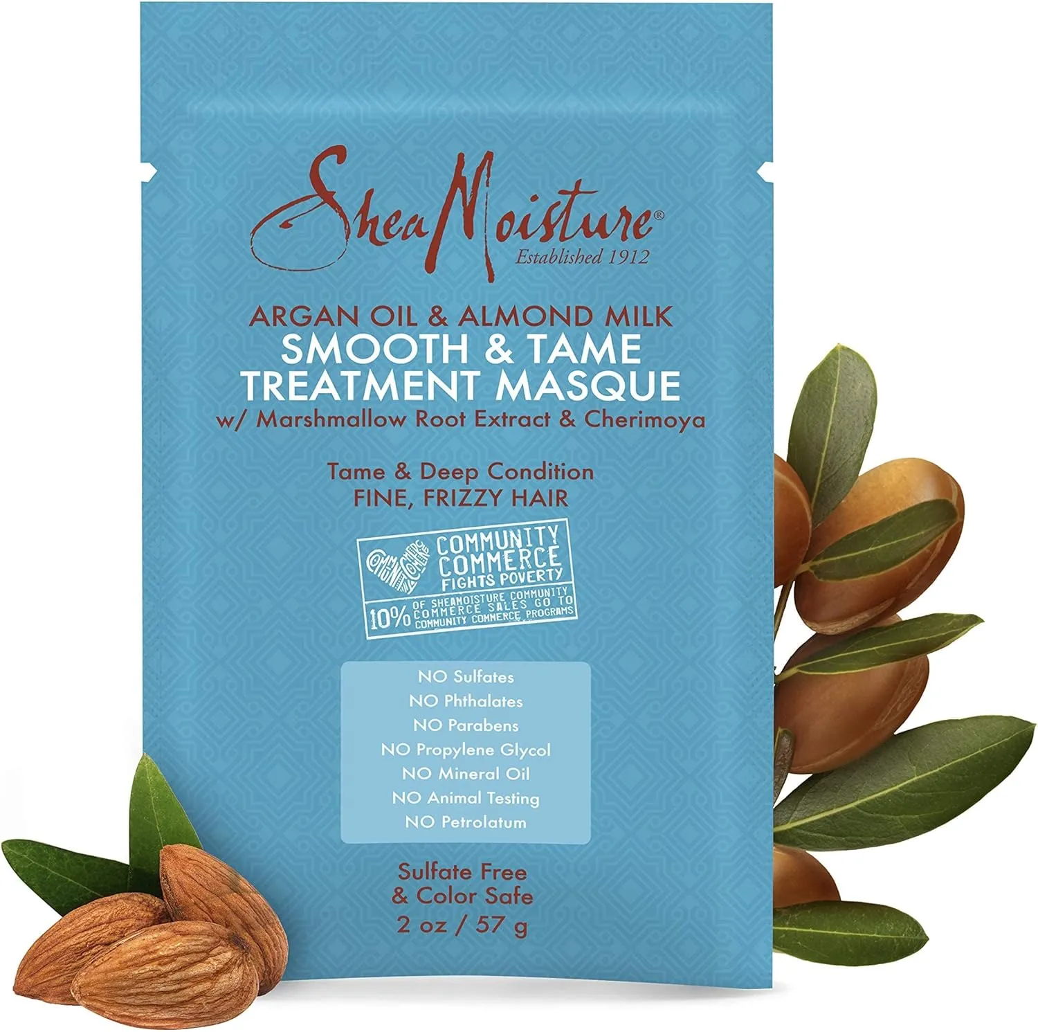 Shea Moisture Argan Oil And Almond Oil Smooth And Tame Treatment Masque 57g