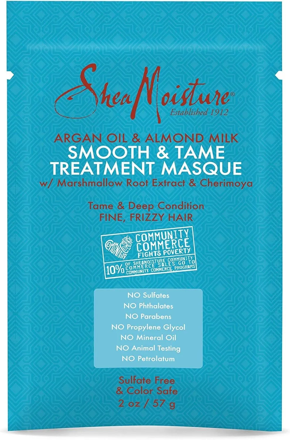 Shea Moisture Argan Oil And Almond Oil Smooth And Tame Treatment Masque 57g