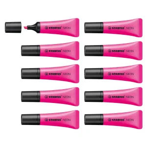 STABILO NEON Magenta Highlighter Box of 10