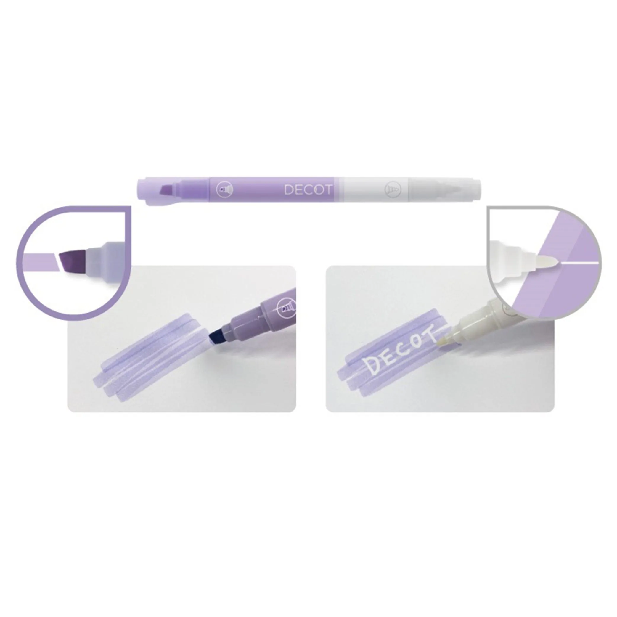 SUN-STAR DECOT- double-headed highlighter reverse white pen S45418