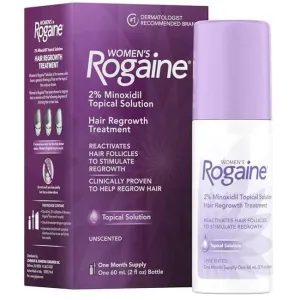 Women's Rogaine 2% Minoxidil Topical Solution Treatment for Women's Hair Regrowth, 1-Month Supply