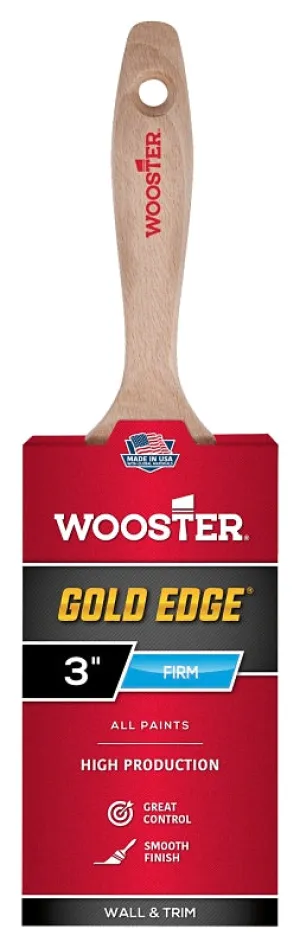 Wooster 5232-3 Paint Brush, 3 in W, 2-15/16 in L Bristle, Polyester Bristle, Flat Sash Handle :EA: QUANTITY: 1