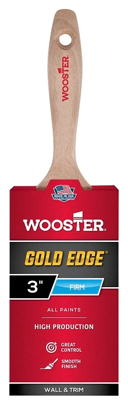 Wooster 5232-3 Paint Brush, 3 in W, 2-15/16 in L Bristle, Polyester Bristle, Flat Sash Handle :EA: QUANTITY: 1